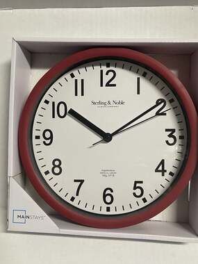 Mainstays by Sterling & Noble 8.78" Red Analog Round Wall Clock